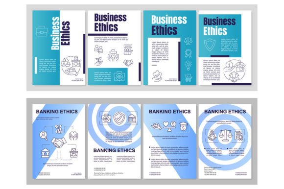 Business Ethics Teal Brochure Templates for Craft Projects