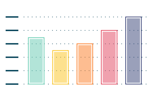 Color Column Chart for Branding and Marketing Graphics