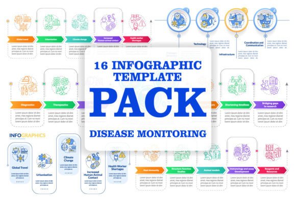 Disease Monitoring Infographic Templates for Graphics and Infographics