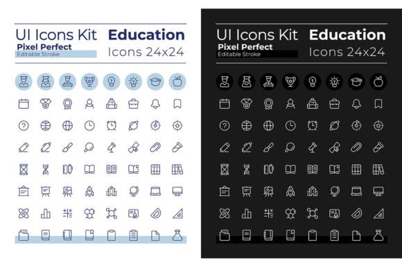 Distance Education Pixel Perfect Icons for Graphics and Icons
