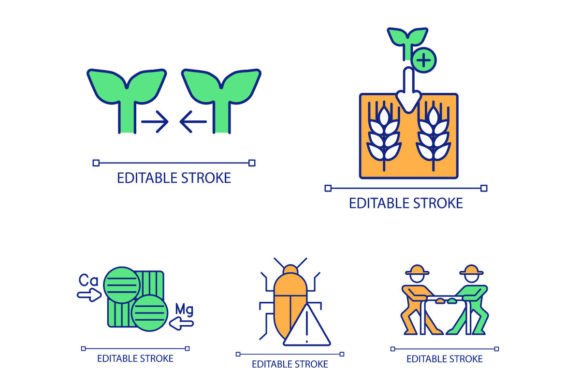 Farming Productivity Concept Icons Set for Crafting
