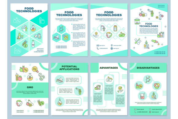 Food Technologies Brochure Template Set for Graphic Templates