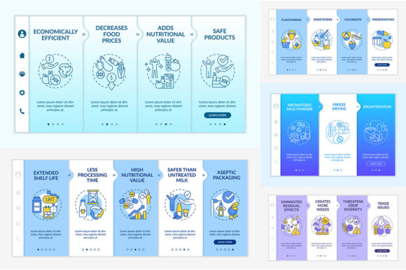 Food Technology Onboarding Template Set for Modern Web Design