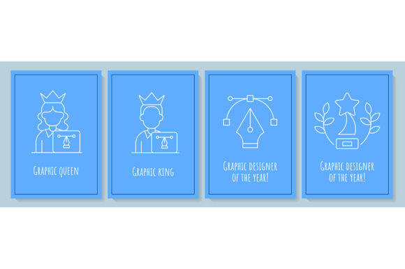 Graphic Designer Vocation Postcards Set for Creative Projects