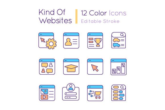 Kind of Websites Svg Color Icons Set Review