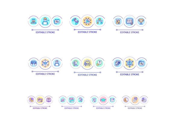 Learning Professions Loop Concept Icons Review
