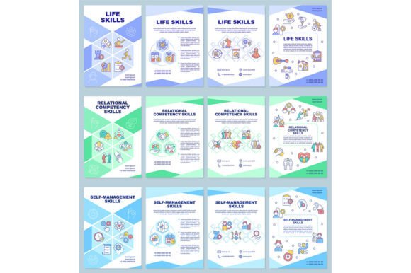 Life Skills Brochure Template Set for Graphic Templates