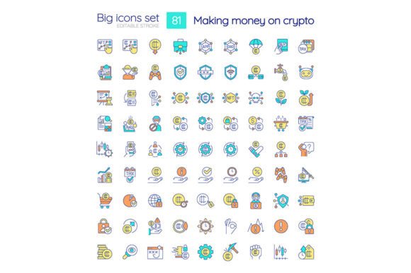 Making Money on Crypto SVG Icons for Local Business Design