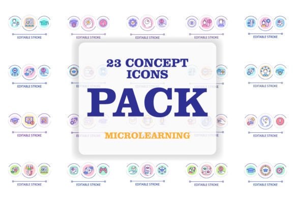 Microlearning Icons Set for Digital Product Creators