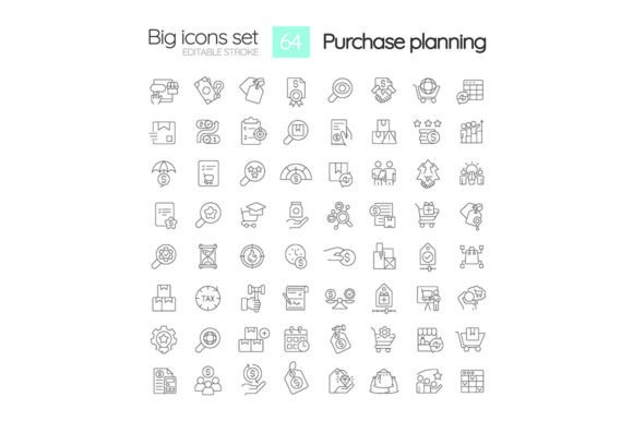 Procurement Planning Process Icons for Graphics