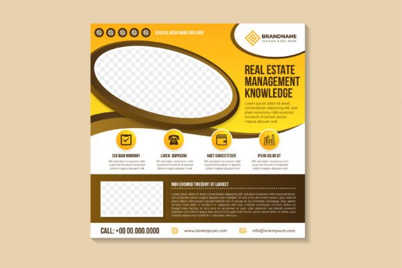 Real Estate Management Square Banner for Social Media Graphics