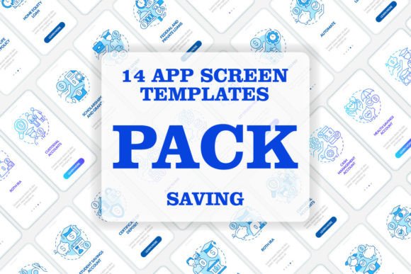 Saving Accounts Types Mobile App Screens Graphic Templates