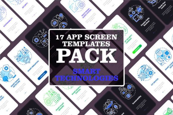 Smart Home Gear Night and Day Mode Apps - Graphic Templates for Modern Branding