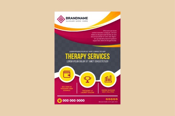 Therapy Services Vertical Flyer for Print Templates and Graphics