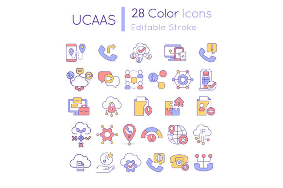 UCaaS RGB Color Icons Set for Modern Web Graphics
