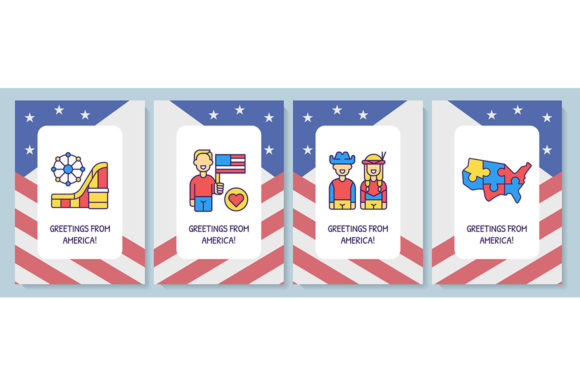United States of America Greeting Cards Graphic Templates